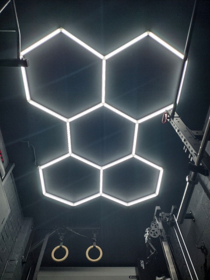 Dimmable Hexagon Lights – 5 Grid LED Garage Lighting (7.9' × 5.3' / 2.4 m × 1.6 m) for Garages – HEXLEDLIGHTING – Pic 13