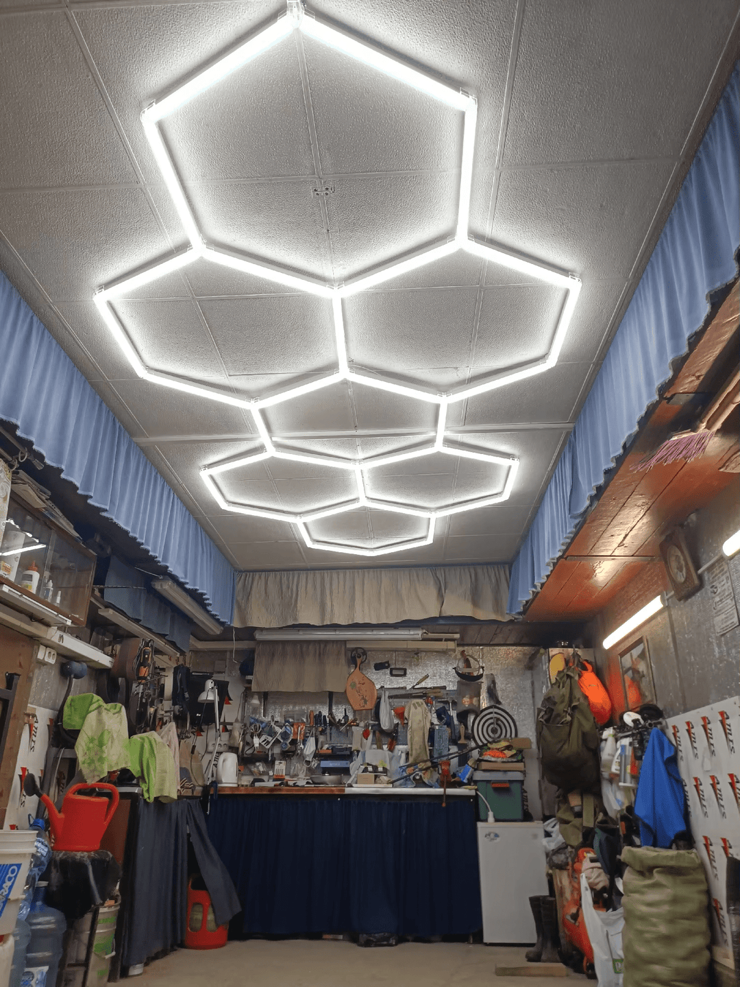 Dimmable Hexagon Lights – 7 Grid Long LED Garage Lighting (11.5' × 4.9' / 3.5 m × 1.5 m) for Garages– HEXLEDLIGHTING – Pic 7