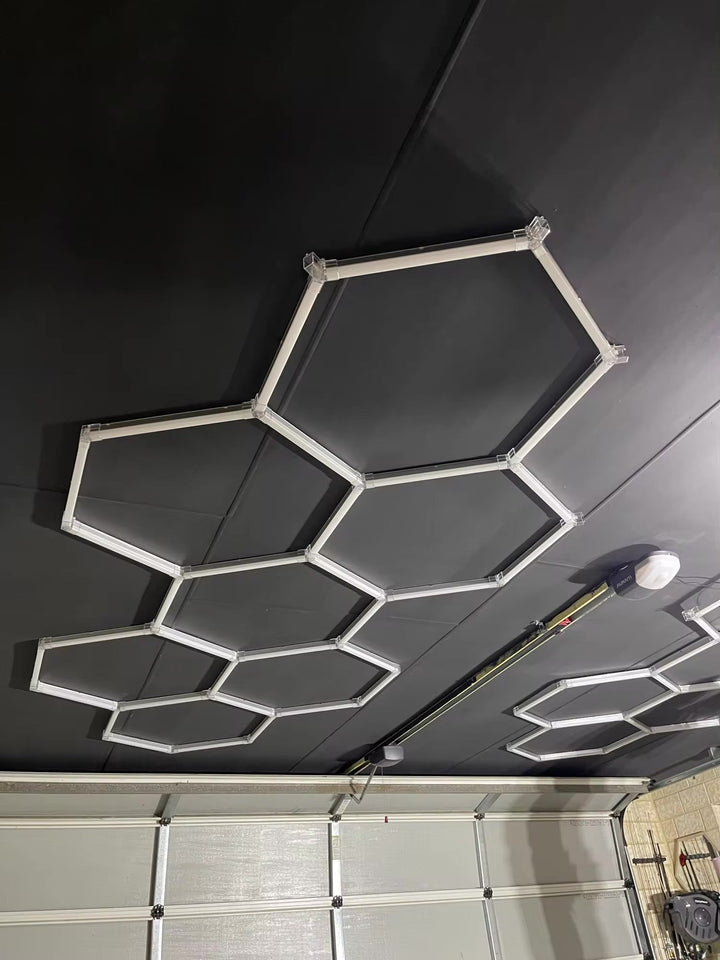 Dimmable Hexagon Lights – 7 Grid Long LED Garage Lighting (11.5' × 4.9' / 3.5 m × 1.5 m) for Garages– HEXLEDLIGHTING – Pic 8