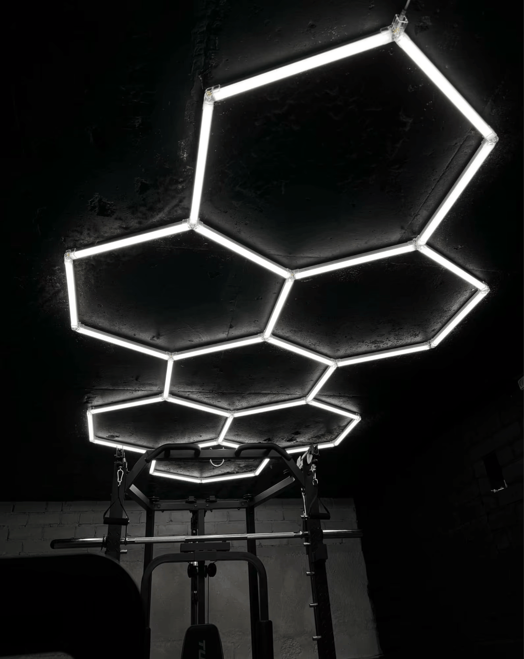 Dimmable Hexagon Lights – 7 Grid Long LED Garage Lighting (11.5' × 4.9' / 3.5 m × 1.5 m) for Garages– HEXLEDLIGHTING – Pic 3