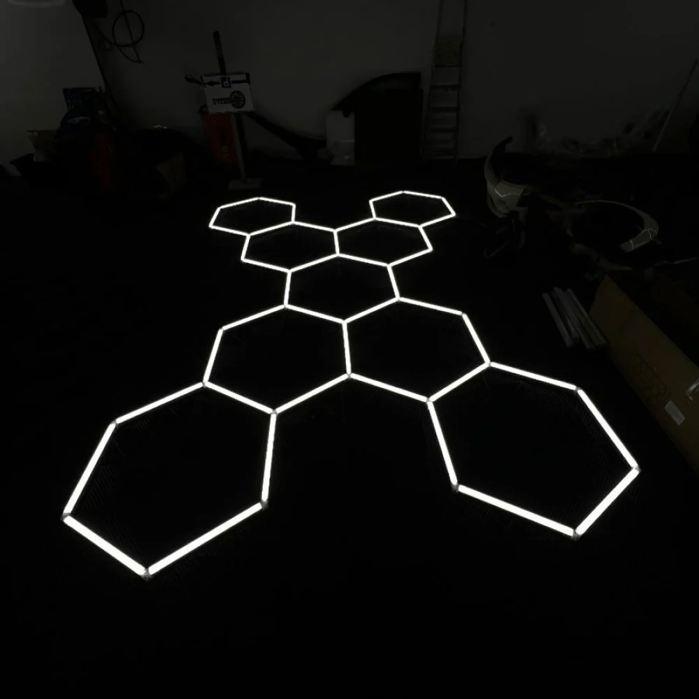 Dimmable Hexagon Lights – 9 Grid LED Garage Lighting (13.1' × 9.2' / 4 m × 2.8 m) for Garages – HEXLEDLIGHTING – Pic 3