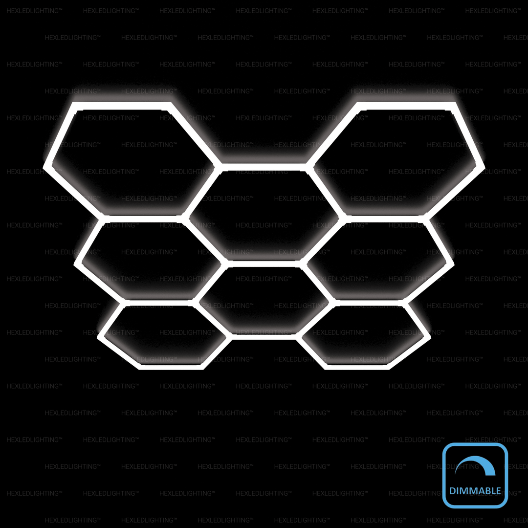 Dimmable Large 8 grid hexagon LED lights for garages – HEXLED Lighting