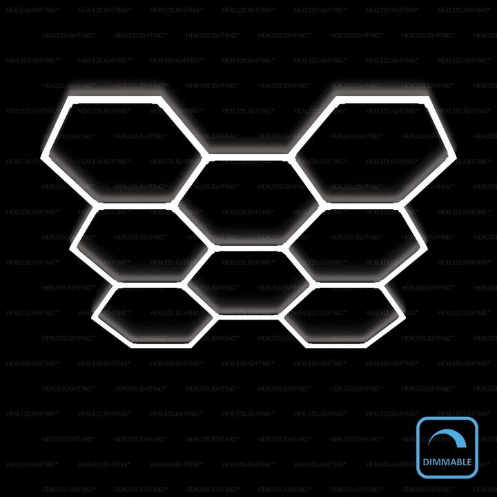 Dimmable Large 8 grid hexagon LED lights for garages – HEXLED Lighting