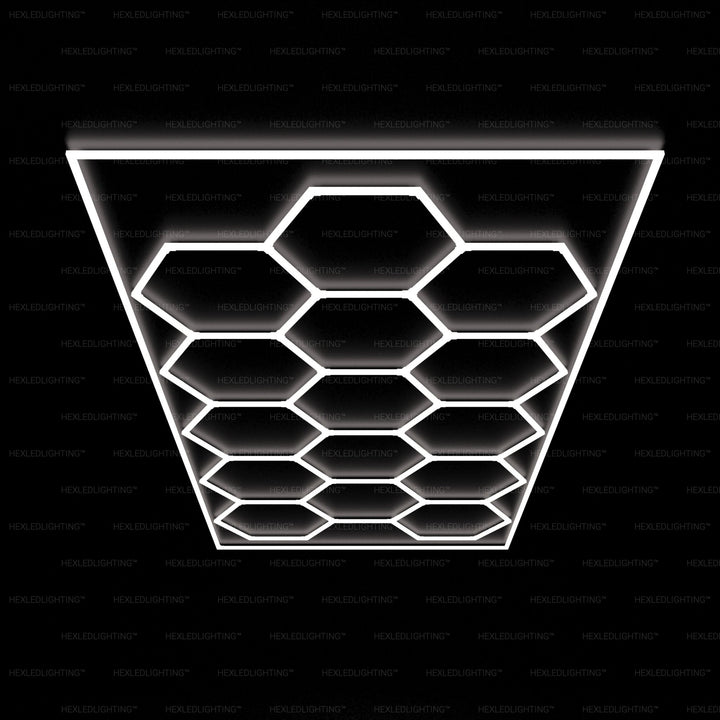 Hexagon Lights – 15-Grid Border LED Garage Lighting (15.7' × 7.9' / 4.8 m × 2.4 m) for Garage or shop HEXLEDLIGHTING Pic 1