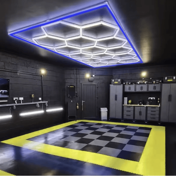 Hexagon Lights – 15 Grid Color Border LED Garage Lighting (15.7' × 7.9' / 4.8 m × 2.4 m) for Garage HEXLEDLIGHTING Pic 10