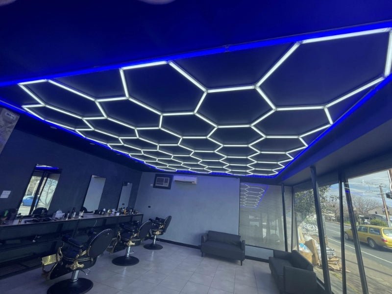Hexagon Lights – 15 Grid Color Border LED Garage Lighting (15.7' × 7.9' / 4.8 m × 2.4 m) for Garage HEXLEDLIGHTING Pic 5