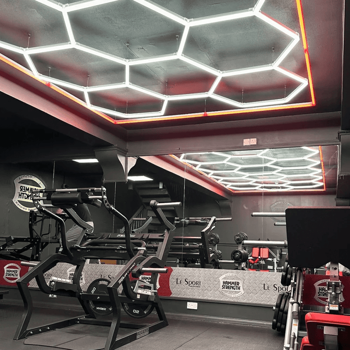Hexagon Lights – 15 Grid Color Border LED Garage Lighting (15.7' × 7.9' / 4.8 m × 2.4 m) for Garage HEXLEDLIGHTING Pic 8