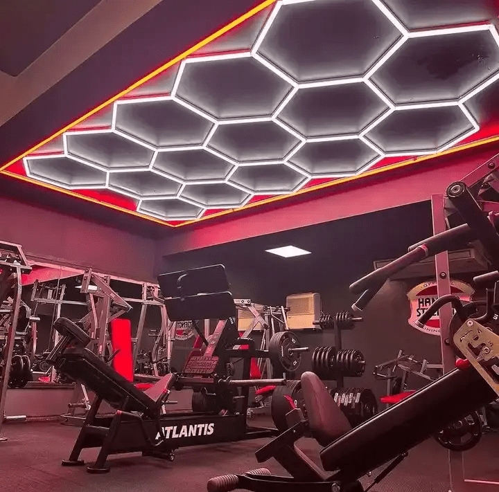 Color border hexagon lights layout effect image