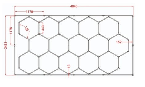 Hexagon Lights – 15 Grid Color Border LED Garage Lighting (15.7' × 7.9' / 4.8 m × 2.4 m) for Garage HEXLEDLIGHTING Pic 20