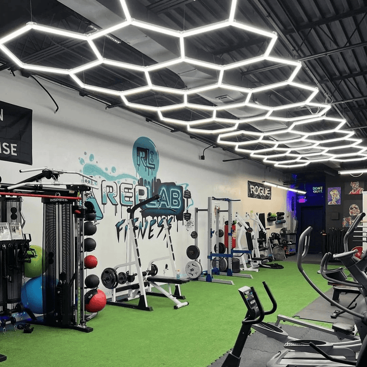 Hexagon Lights – 17 Grid LED Garage Lighting(17.7′ × 7.9′ / 5.4 m × 2.4 m) for Garages or shops – HEXLEDLIGHTING – Pic 4