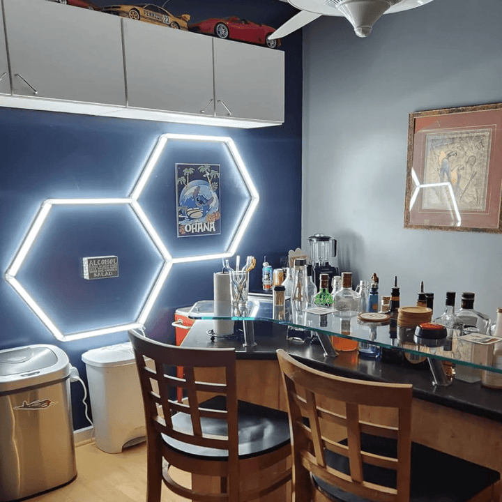 Hexagon Lights – 2 - Grid LED Garage Lighting (5.3' × 3.1' / 1.6 m × 0.95 m) for Garages or shops – HEXLEDLIGHTING – Pic 6