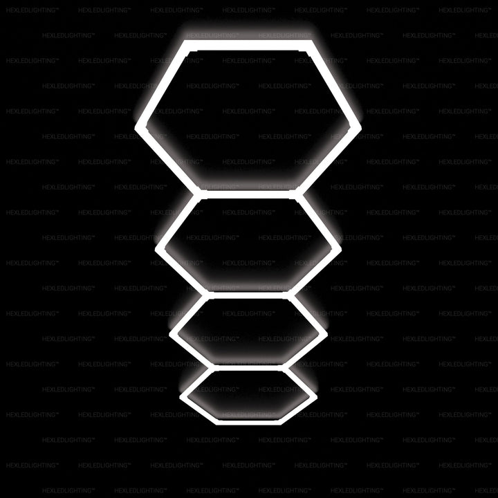Hexagon Lights – 4 - Grid LED Garage Lighting (10.8' × 3.3' / 3.3 m × 1 m) for Garages or shops – HEXLEDLIGHTING – Pic 1