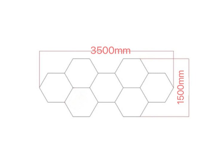 Hexagon Lights – 7 Grid Long LED Garage Lighting (11.5' × 4.9' / 3.5 m × 1.5 m) for Garages or shops – HEXLEDLIGHTING – Pic 9