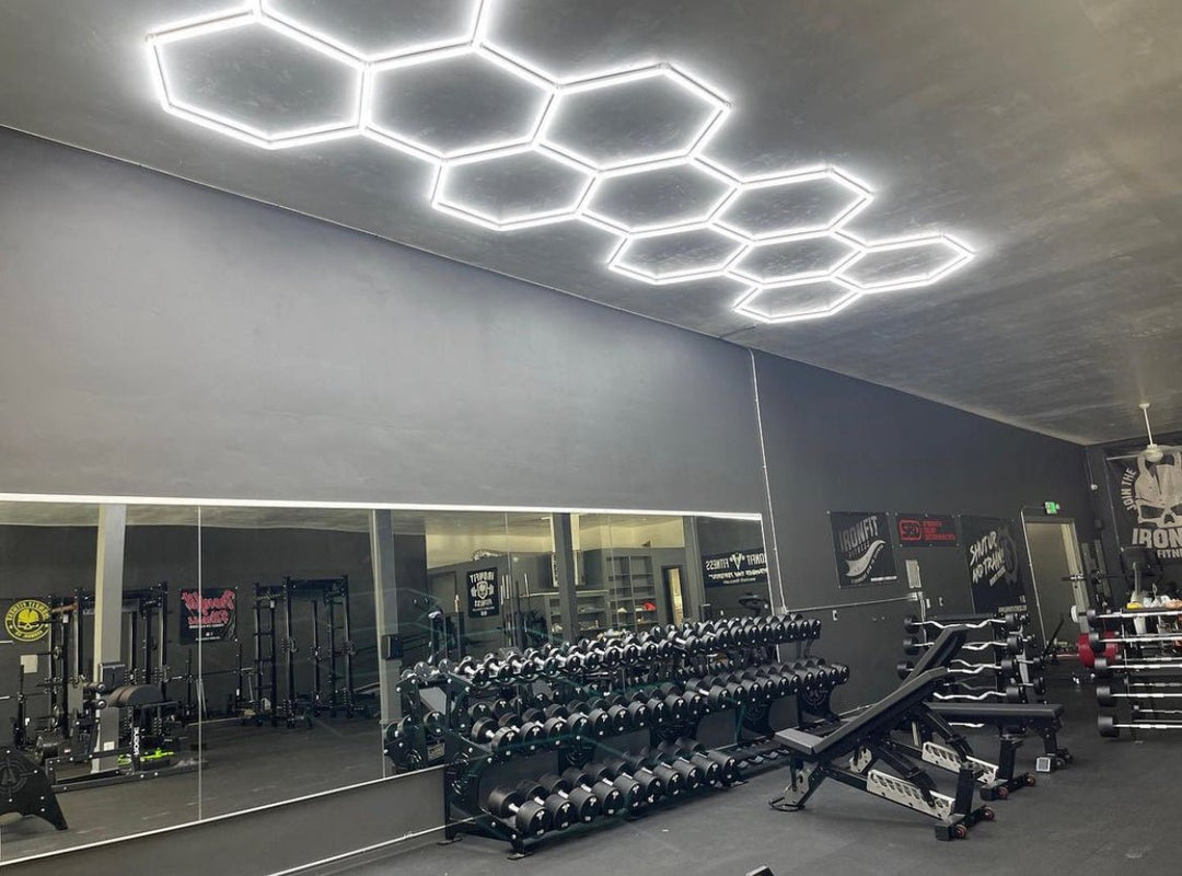 Hexagon Lights – Large 11 Grid Long LED Garage Lighting (21' × 6.9' / 6.5 m × 2.1 m) for Garage – HEXLEDLIGHTING – Pic 5