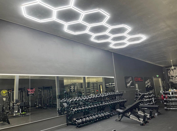 Hexagon Lights – Large 11 Grid Long LED Garage Lighting (21' × 6.9' / 6.5 m × 2.1 m) for Garage – HEXLEDLIGHTING – Pic 5