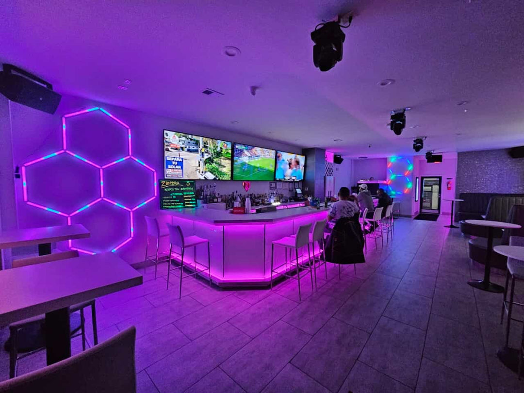 Hexagon RGB Lights – 3 - Line LED Ambient Lighting (8.2' × 3.3' / 2.5 m × 1 m) for Garages or shops – HEXLEDLIGHTING – Pic 8