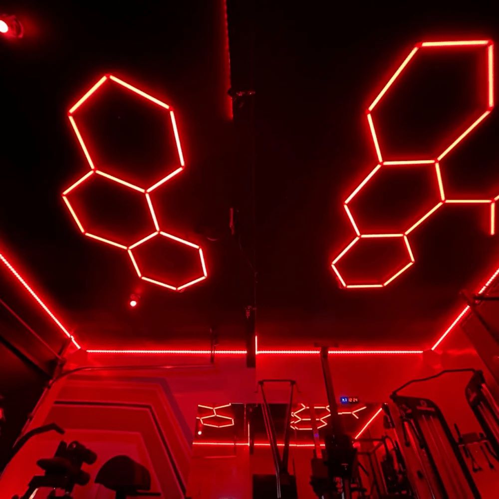 Three Line Led Light Hexagon RGB Lights – 3-Line LED Accent Lighting (8.2' × 3.3')