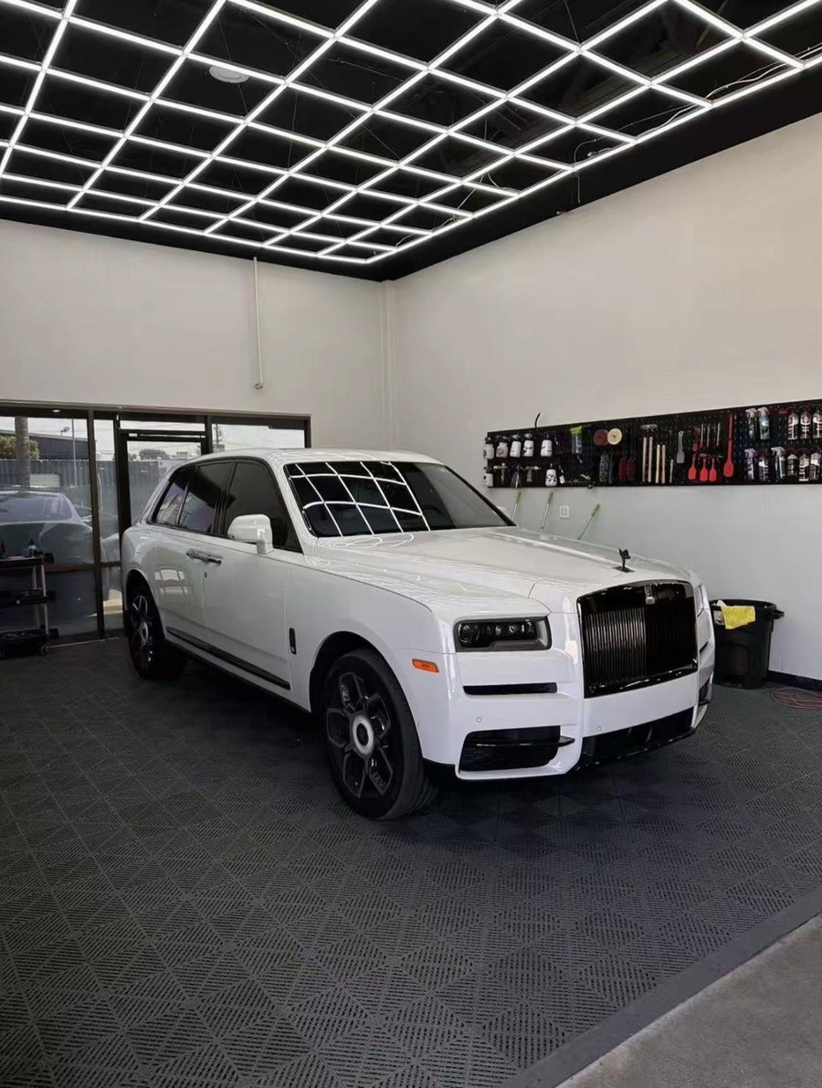 Luxury Detailing Studio with custom hexagon LED lighting by HEXLED