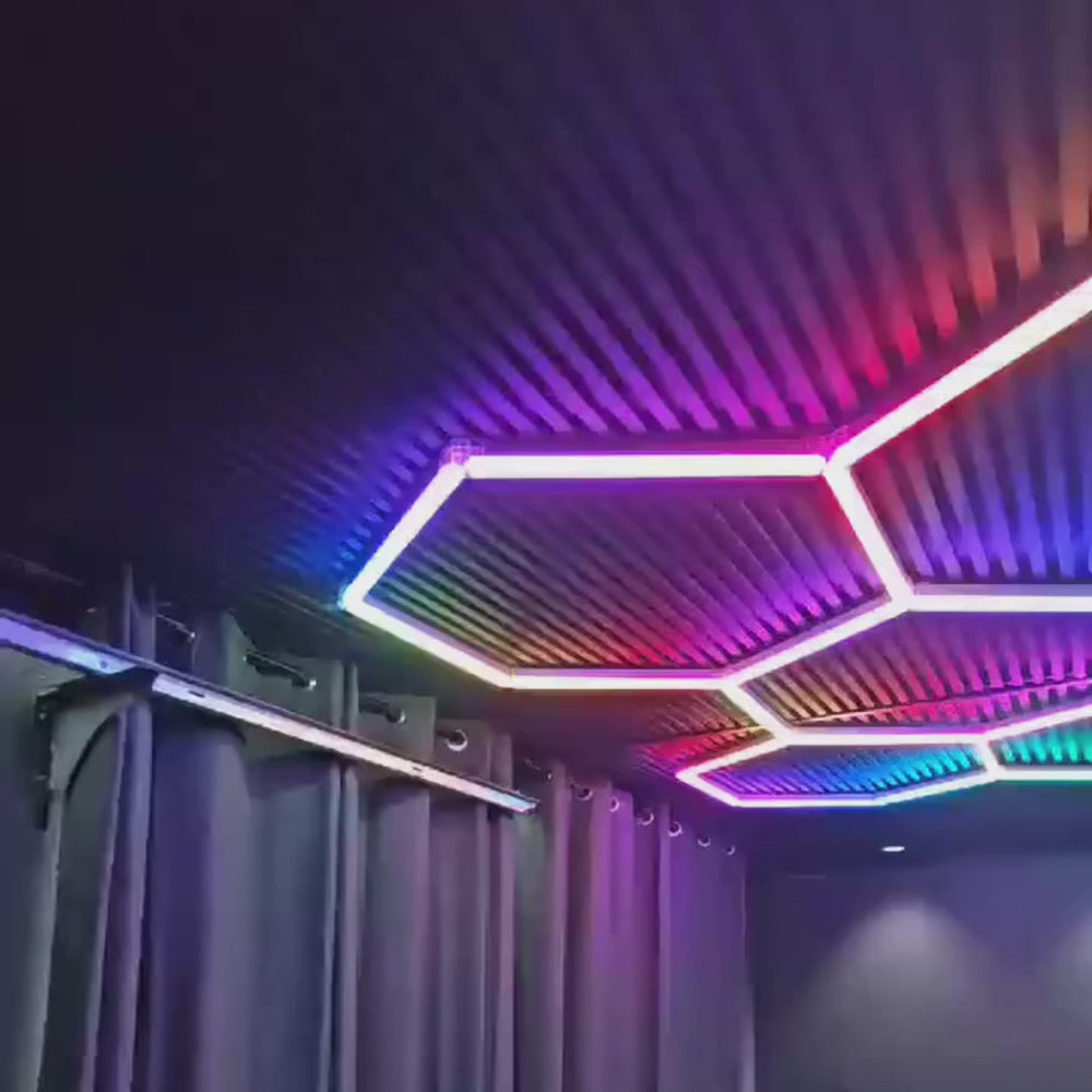 HEXLED RGB hexagon lights color-changing demo